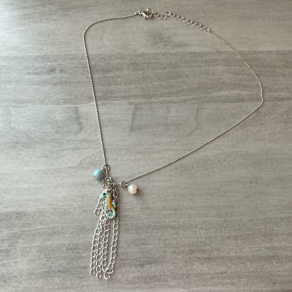 American Eagle Outfitters Silver Necklace with Tassel Pendant